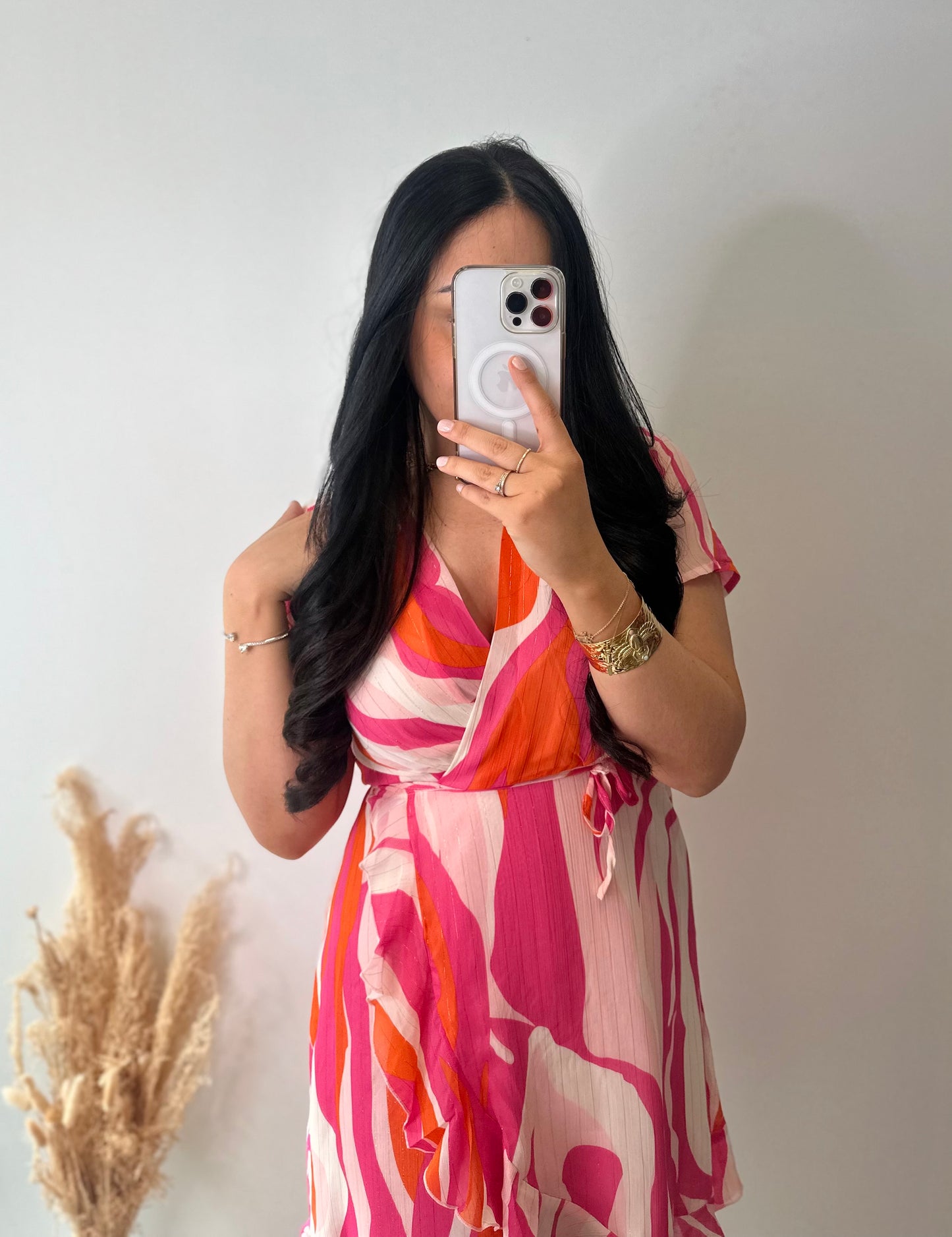 Robe portefeuille à motifs colorés