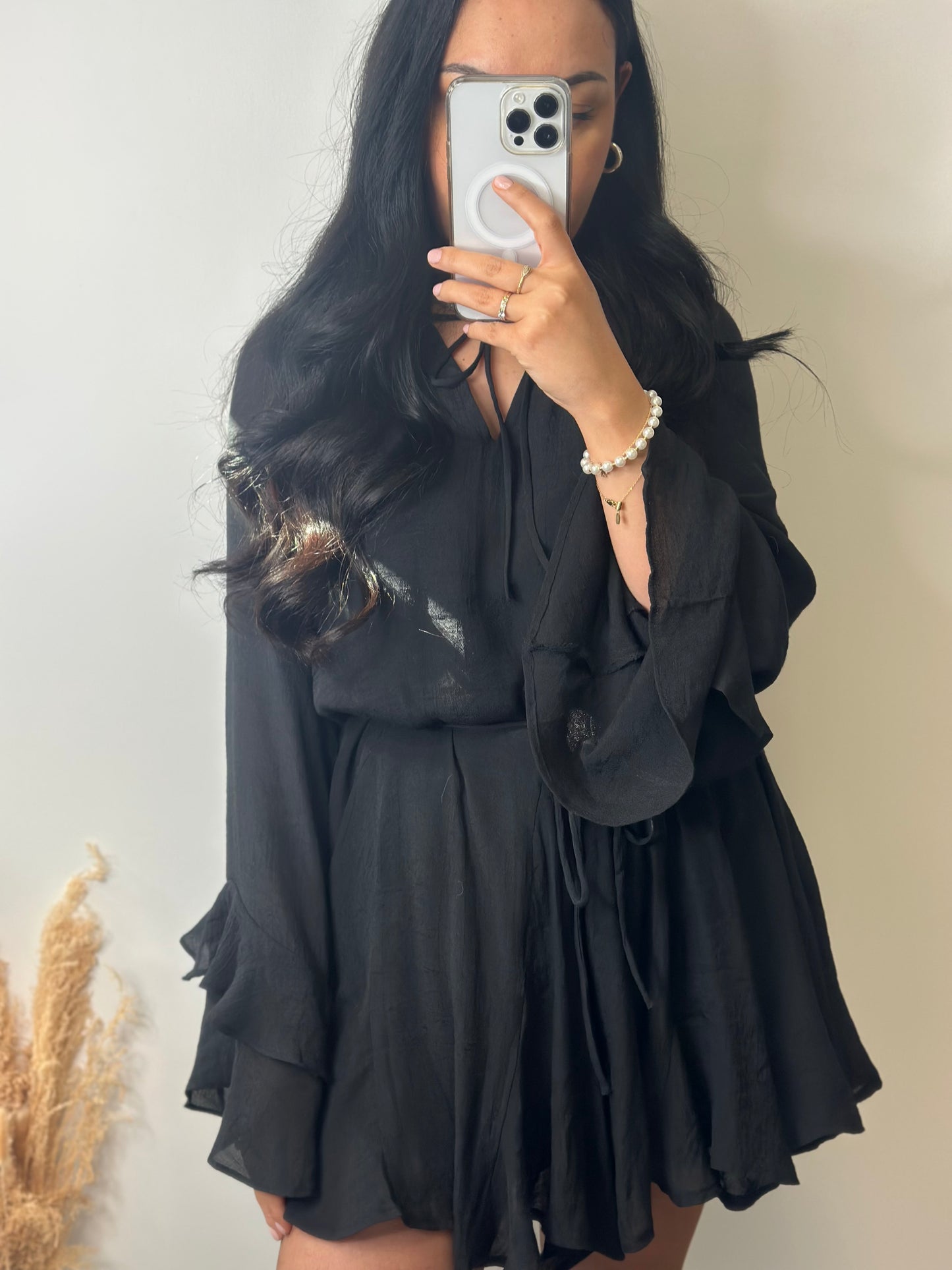 Robe noire à volants - JADE