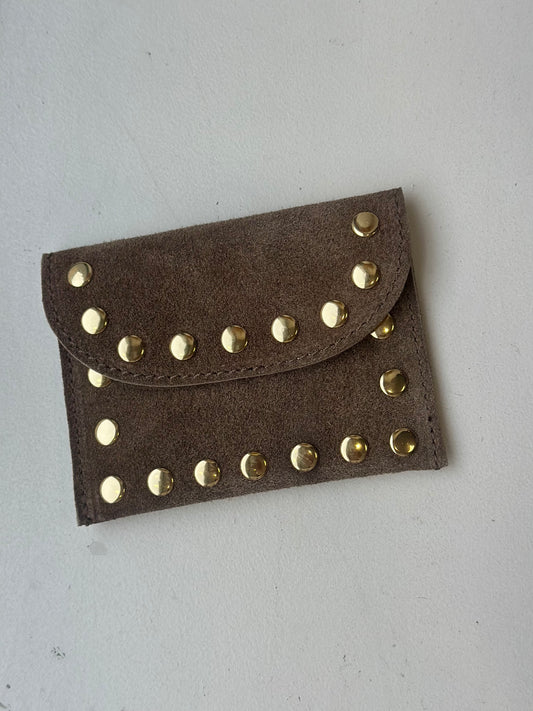 Petit porte monnaie en cuir daim