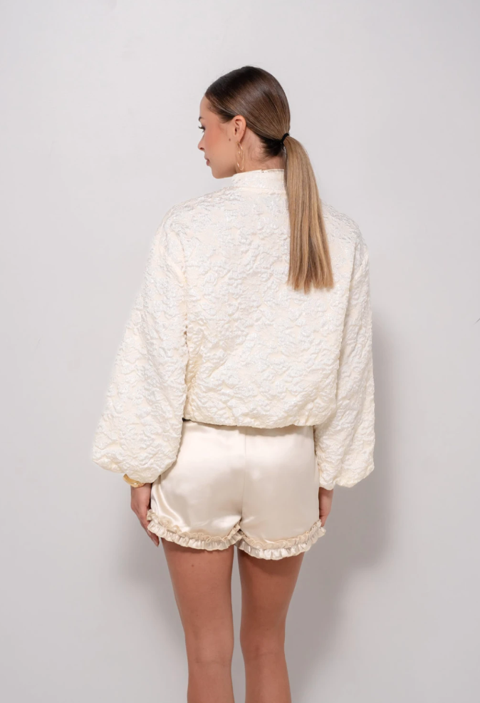 Veste bomber à zip manches ballons - DÉBORAH