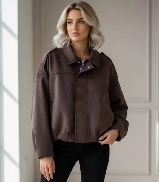 Veste à zip suédine oversize - MAYA