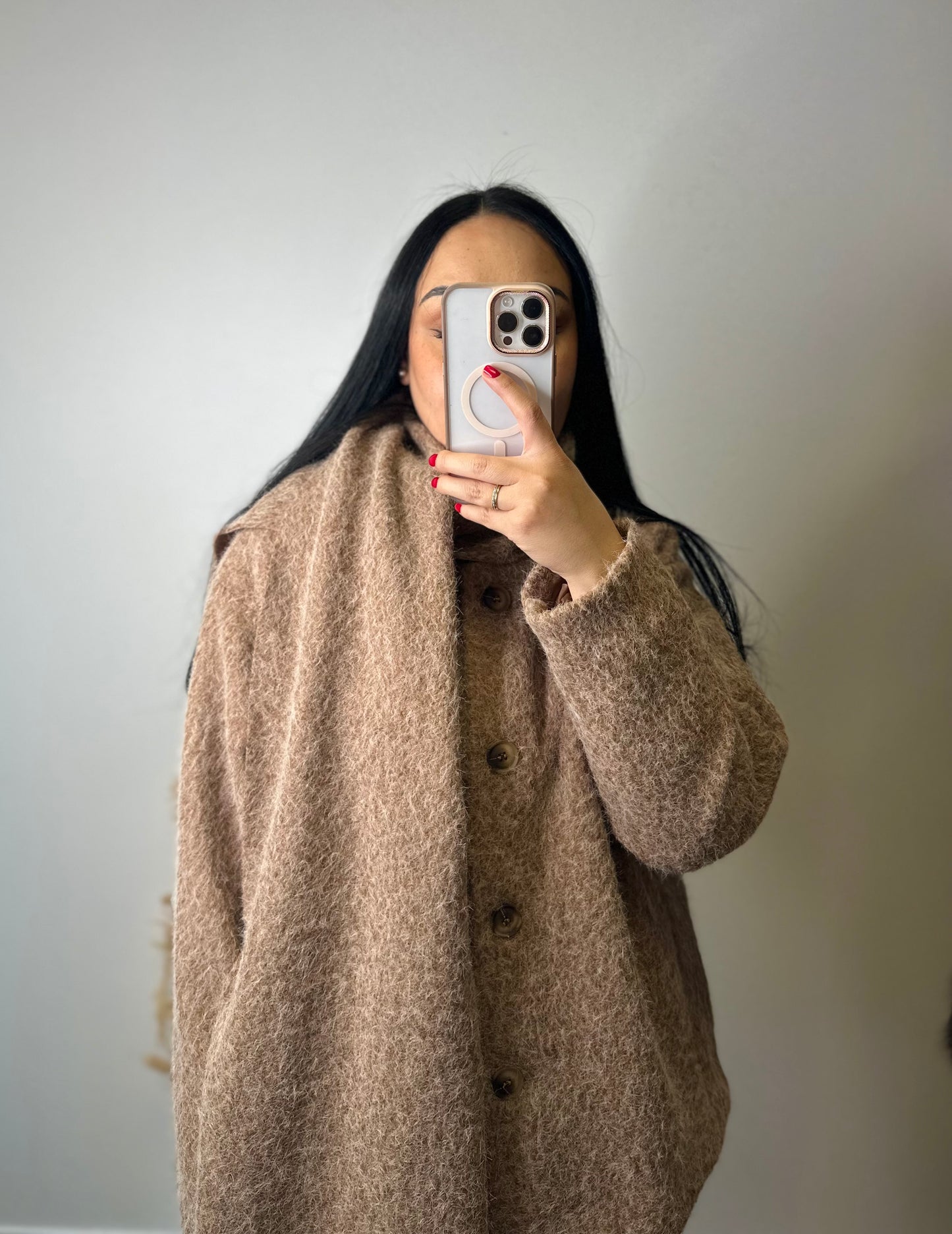 Manteau court+écharpe en laine- CONSTANCE