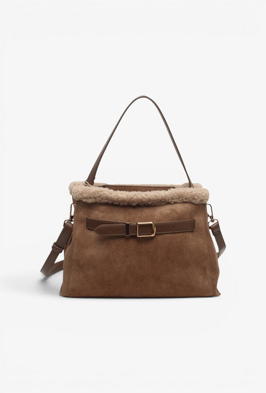 Sac suédine détails Teddy format moyen