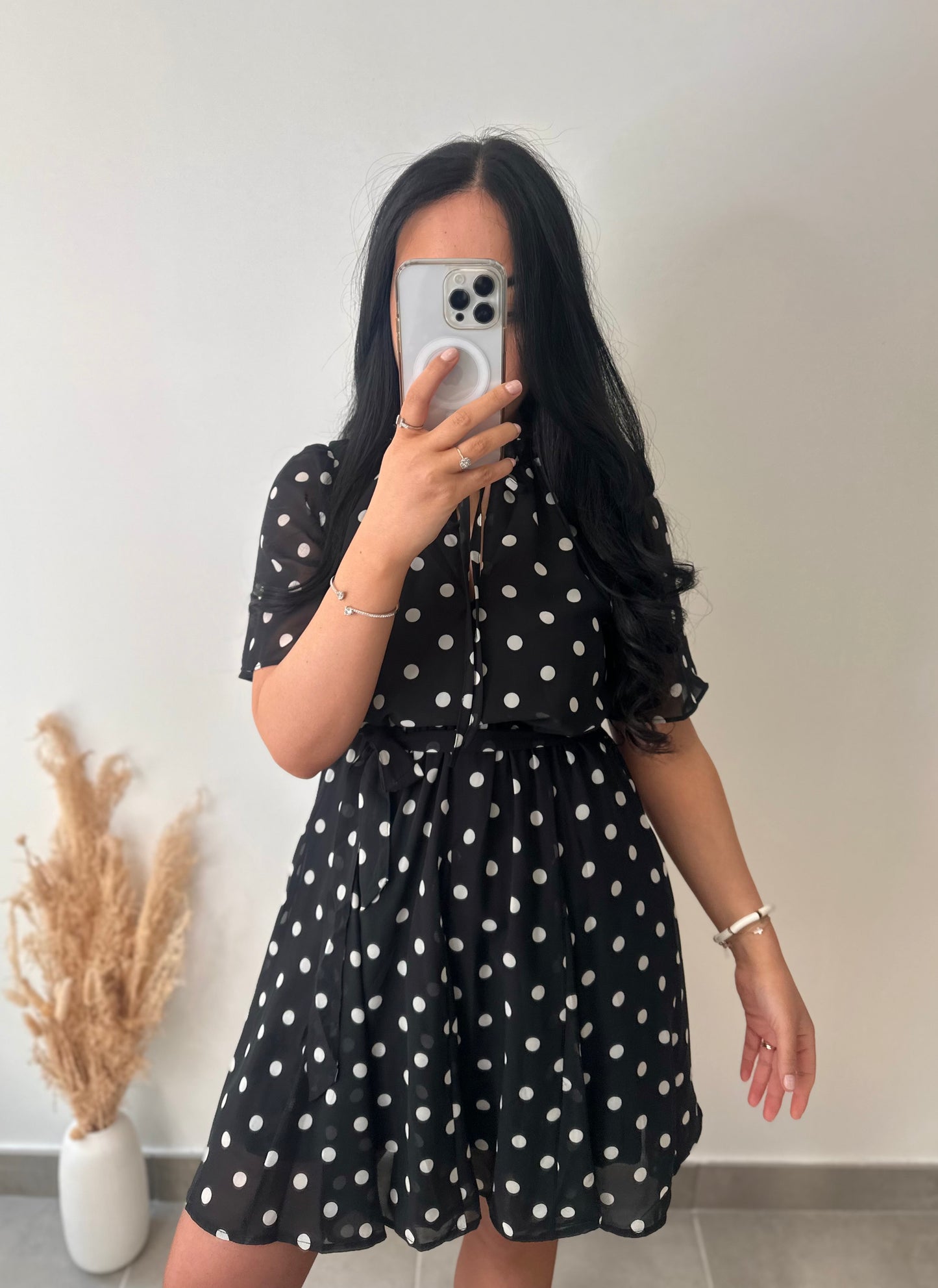 Robe courte à pois