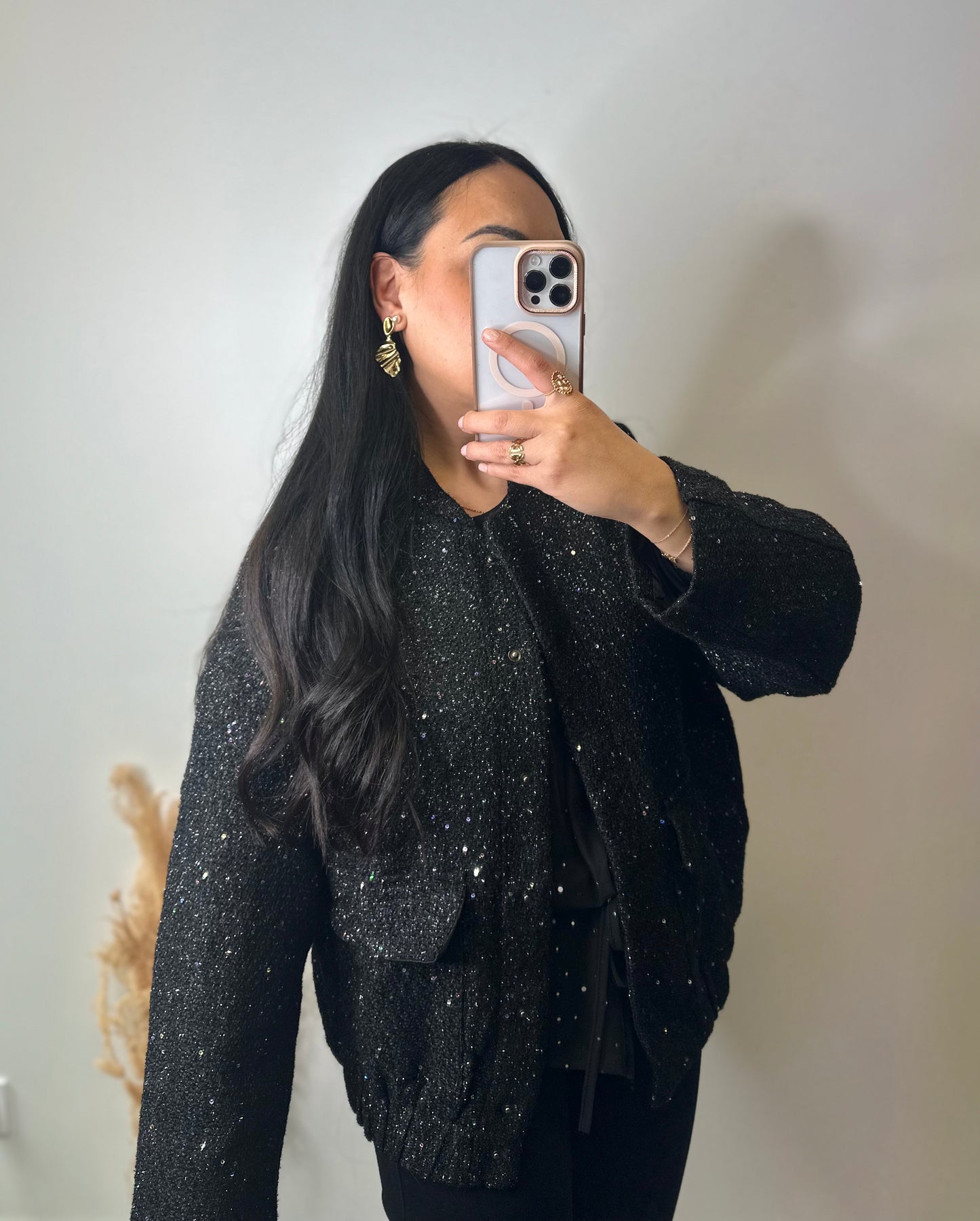 Veste bomber à sequins oversize - ROMY