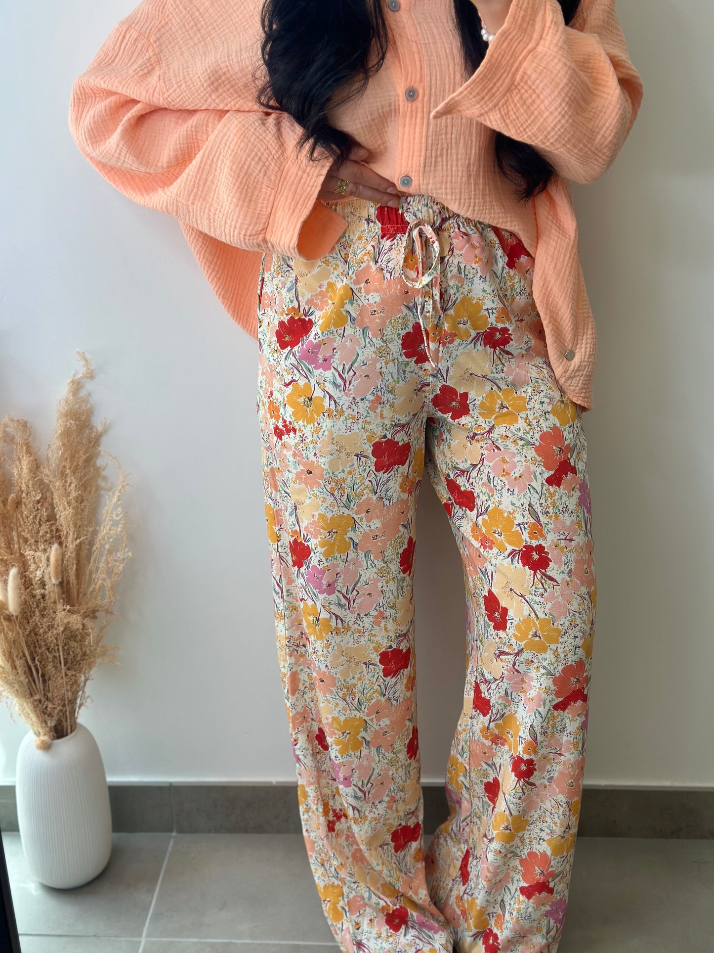 Pantalon fluide à motifs colorés