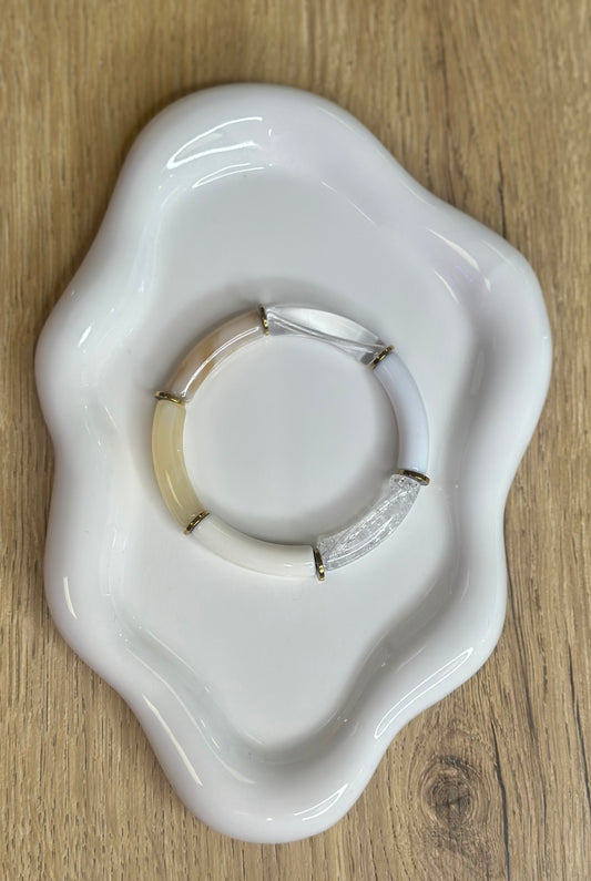 Bracelet résine crème