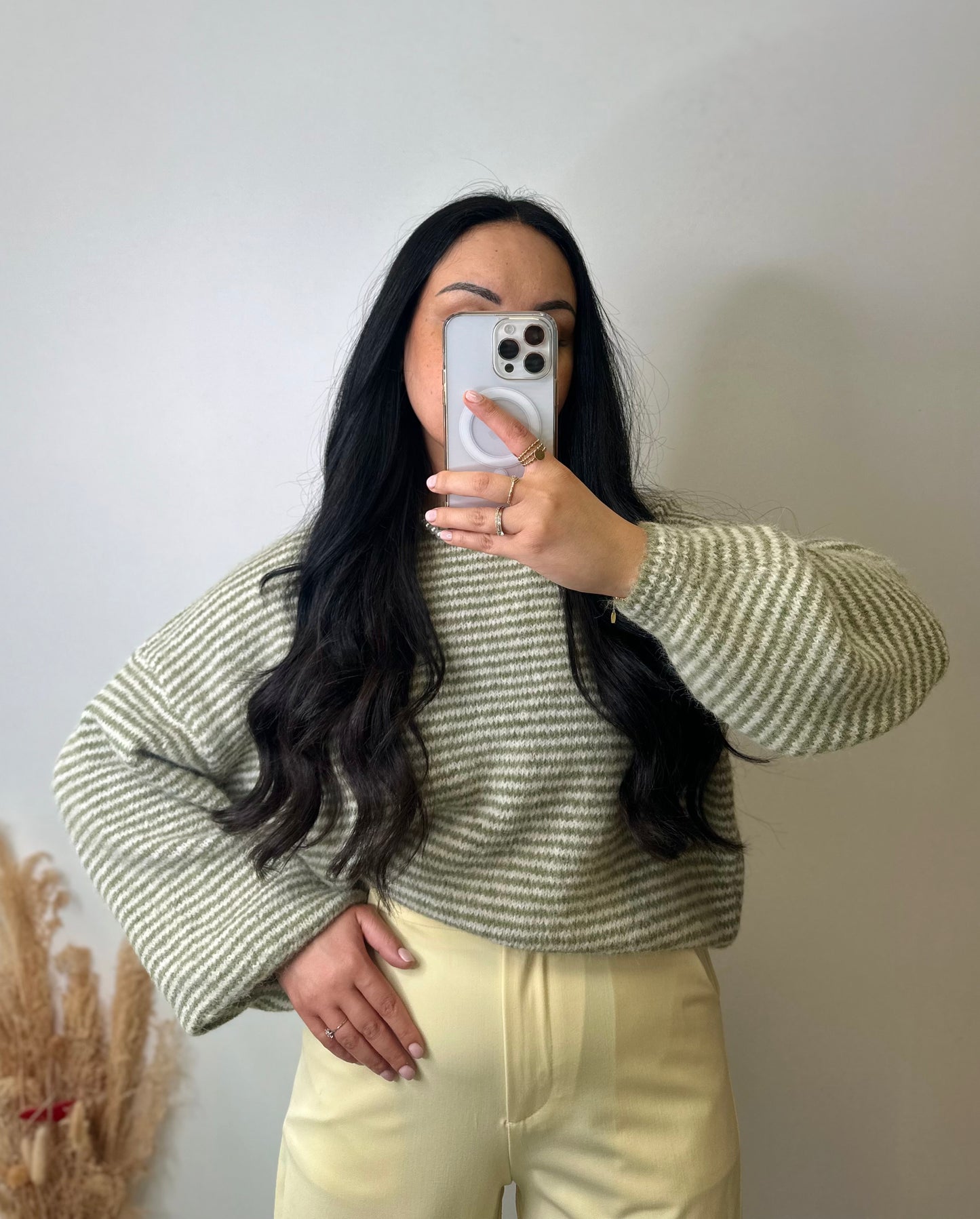 Pull à rayures kaki - ZOÉ