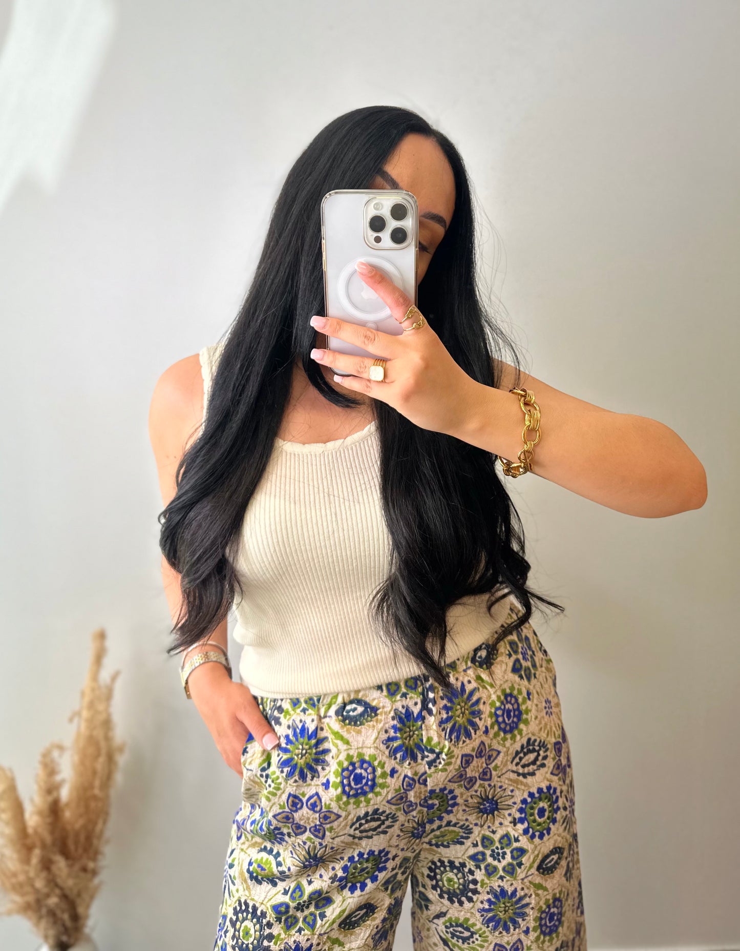 Top basic beige en viscose