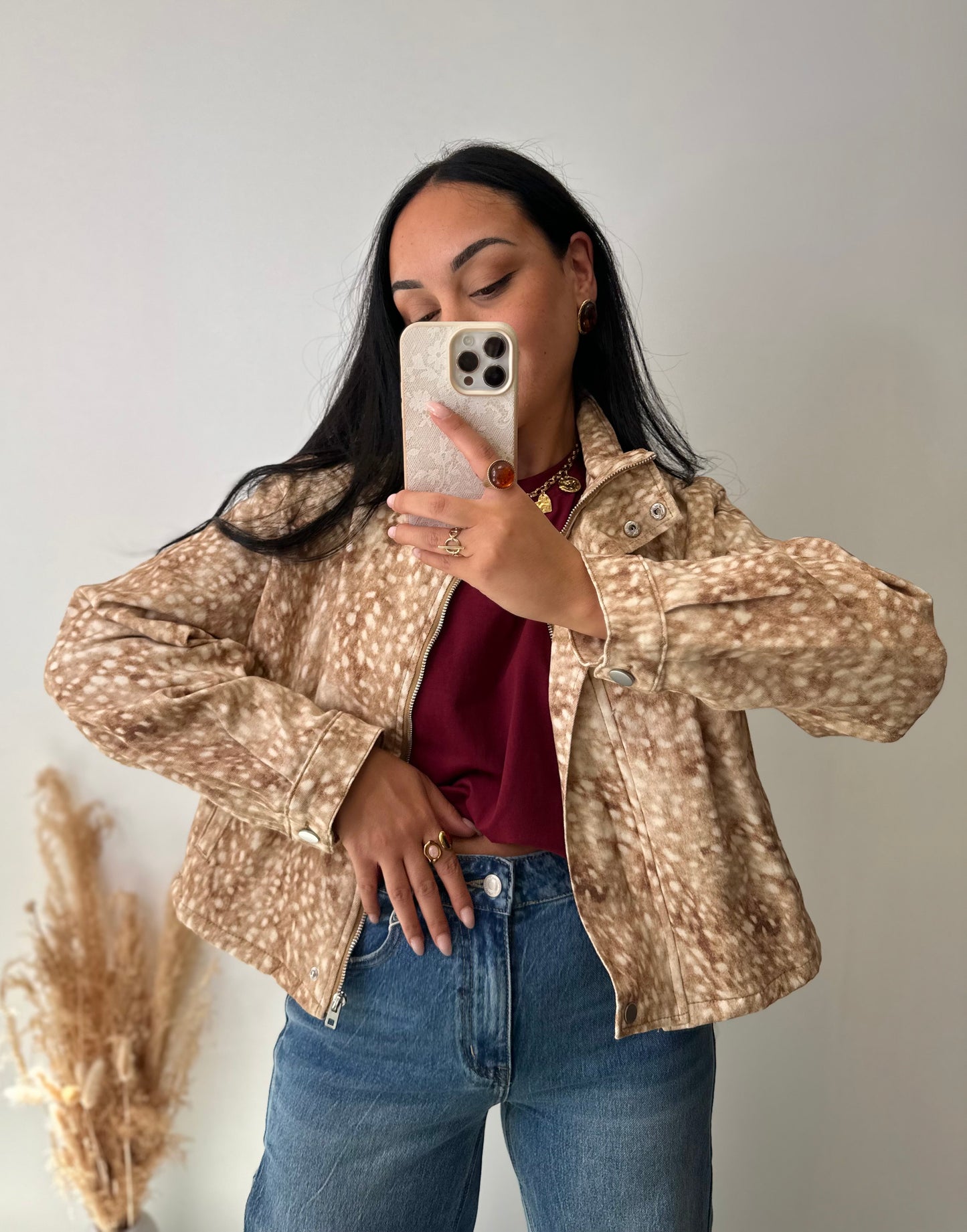 Veste en jean imprimé Bambi