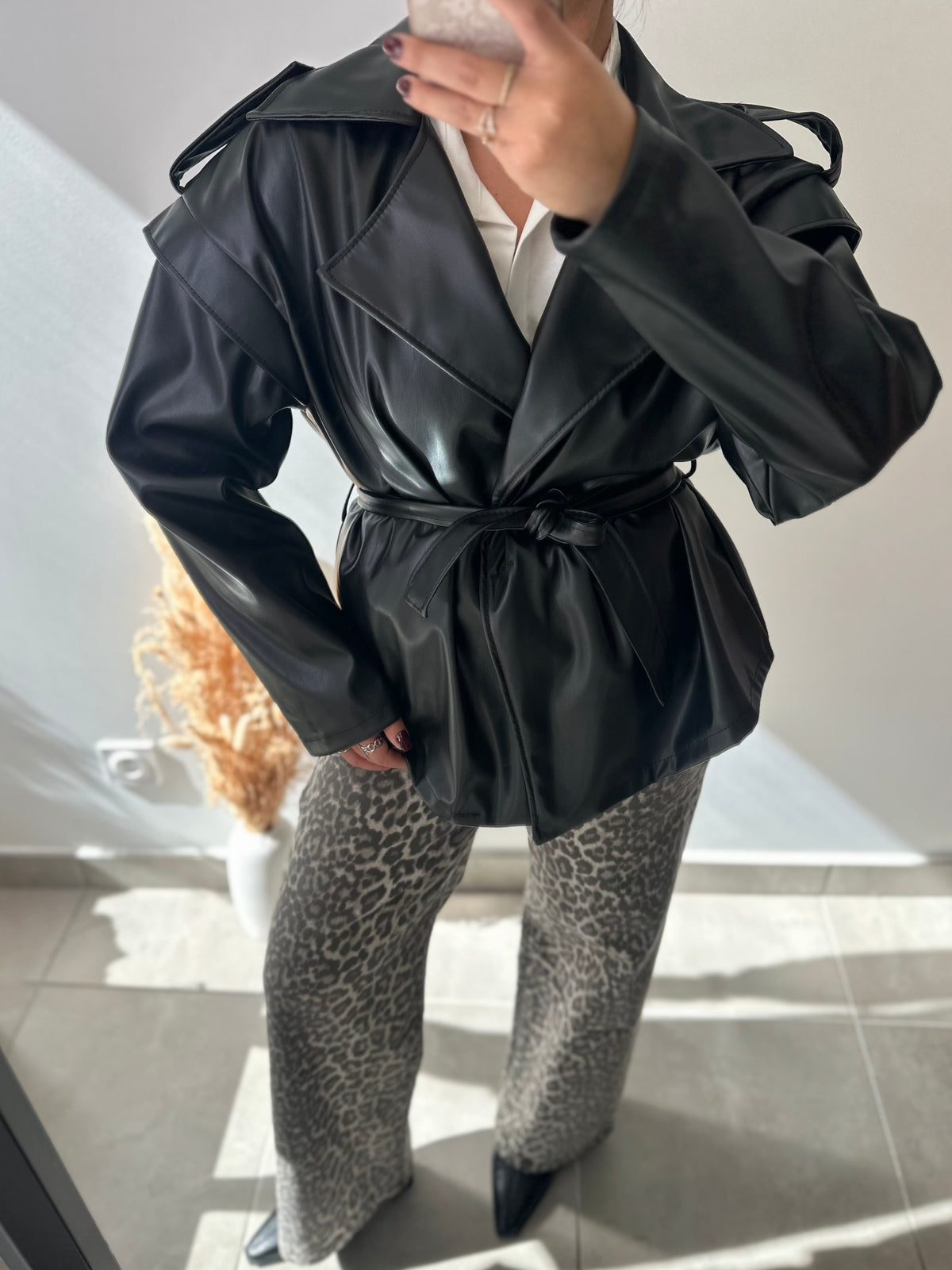 Jean motifs léopard coupe WIDE LEG