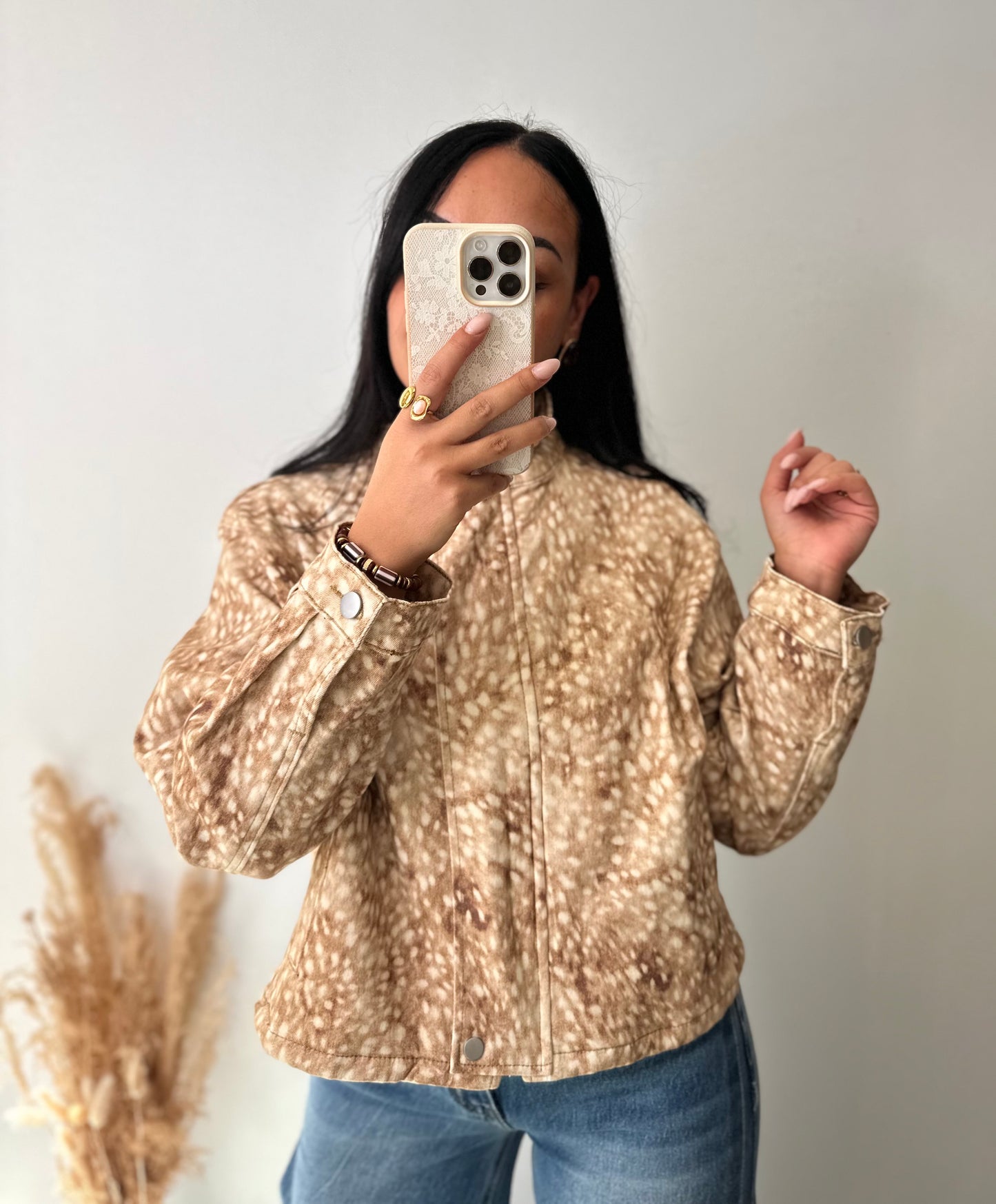 Veste en jean imprimé Bambi