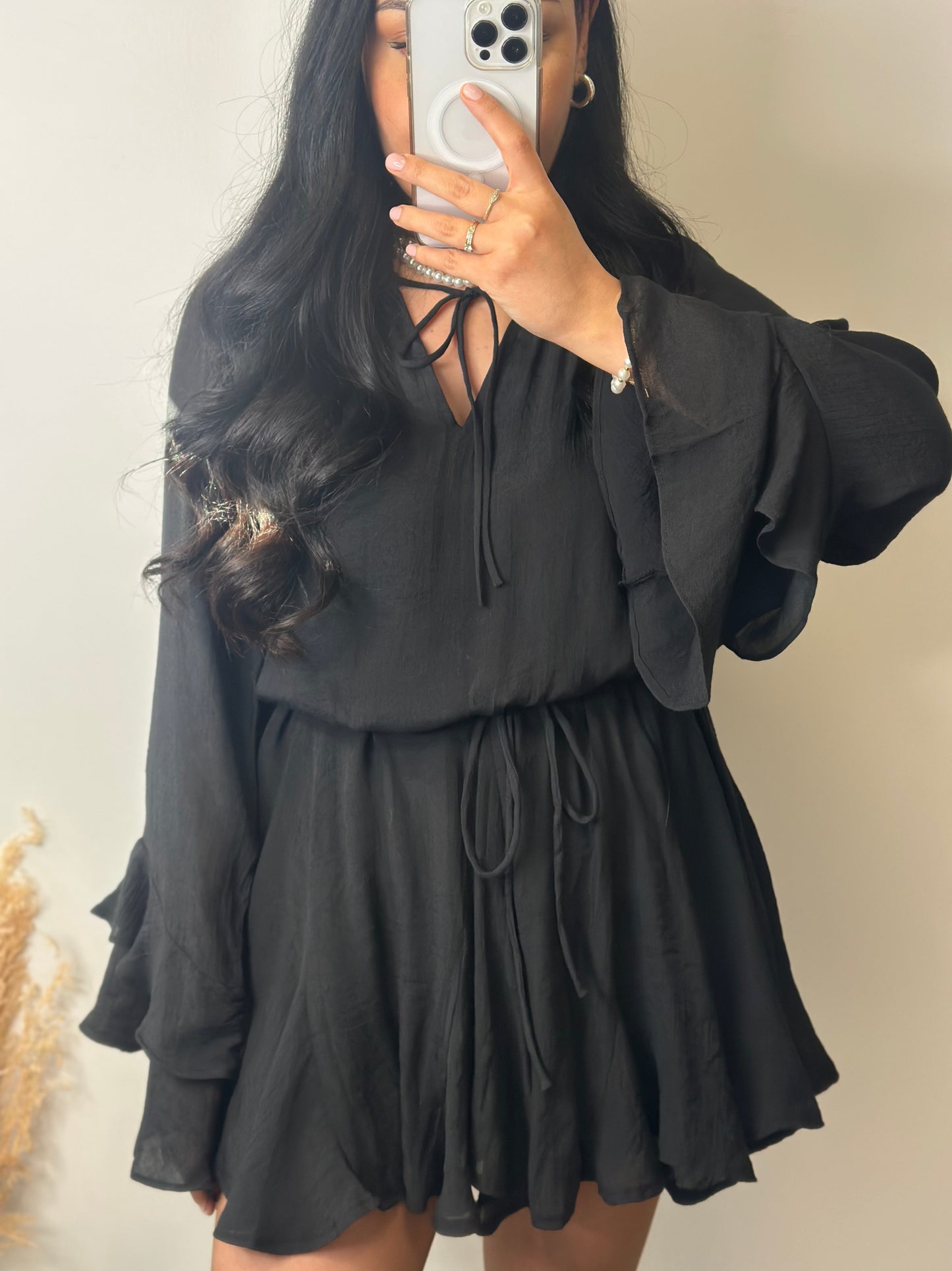 Robe noire à volants - JADE