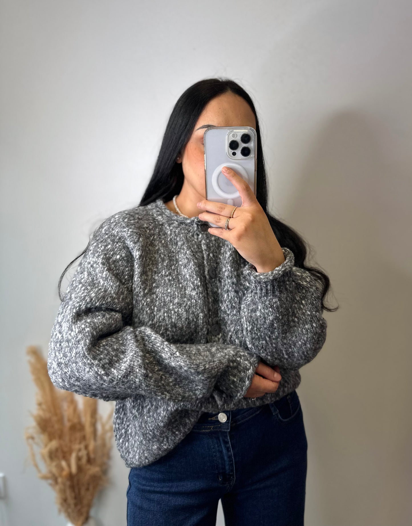 Gilet gris chiné - GABRIELLE