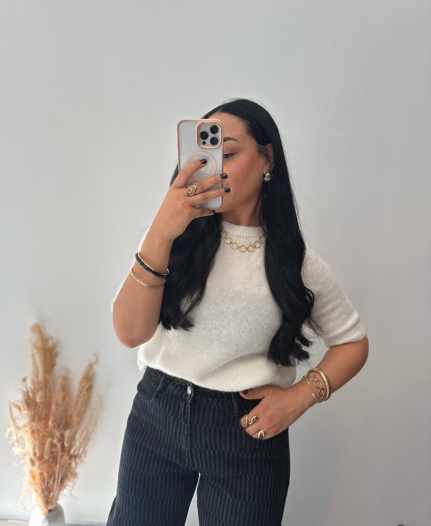 Pull en alpaga manches courtes - GIULIA