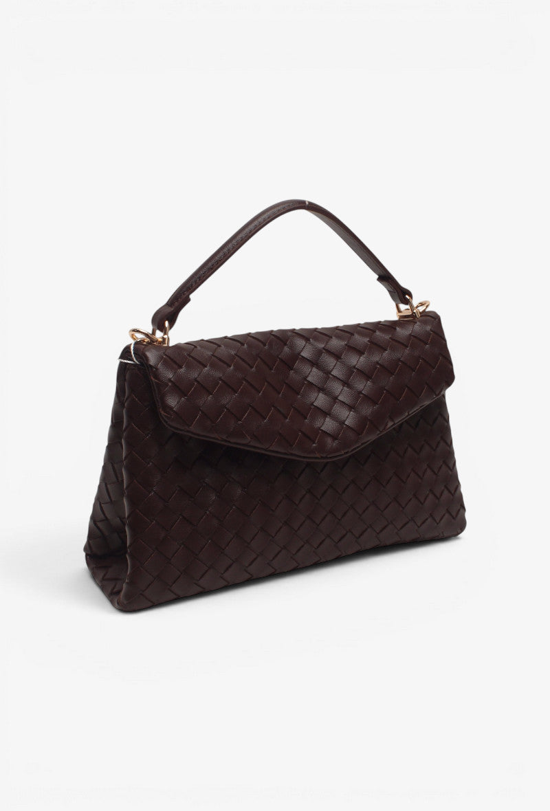 Sac tressé chocolat petit format