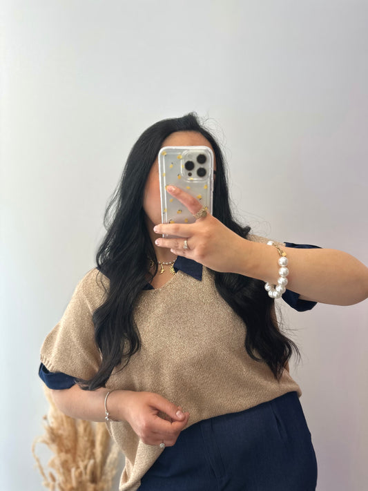 Top en maille doré - PAOLA