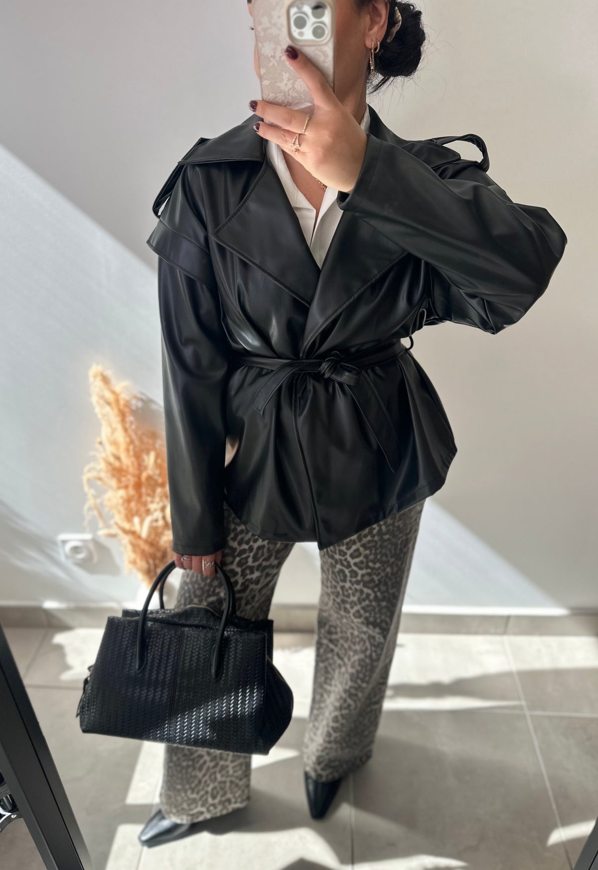 Jean motifs léopard coupe WIDE LEG