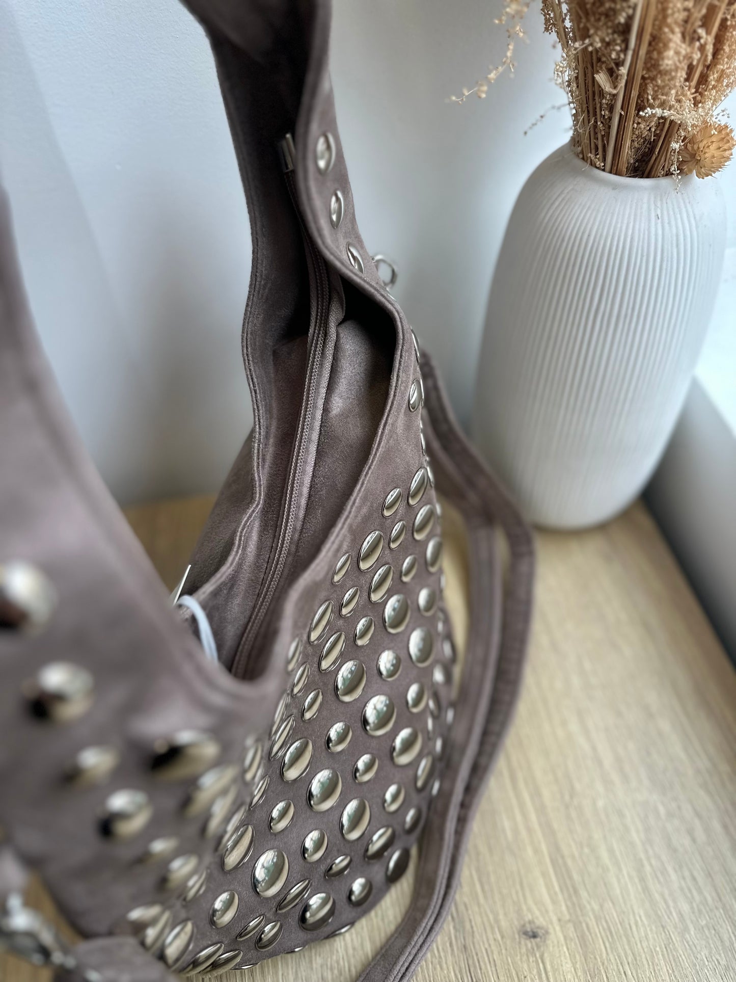Sac en cuir suédine clouté - GAB