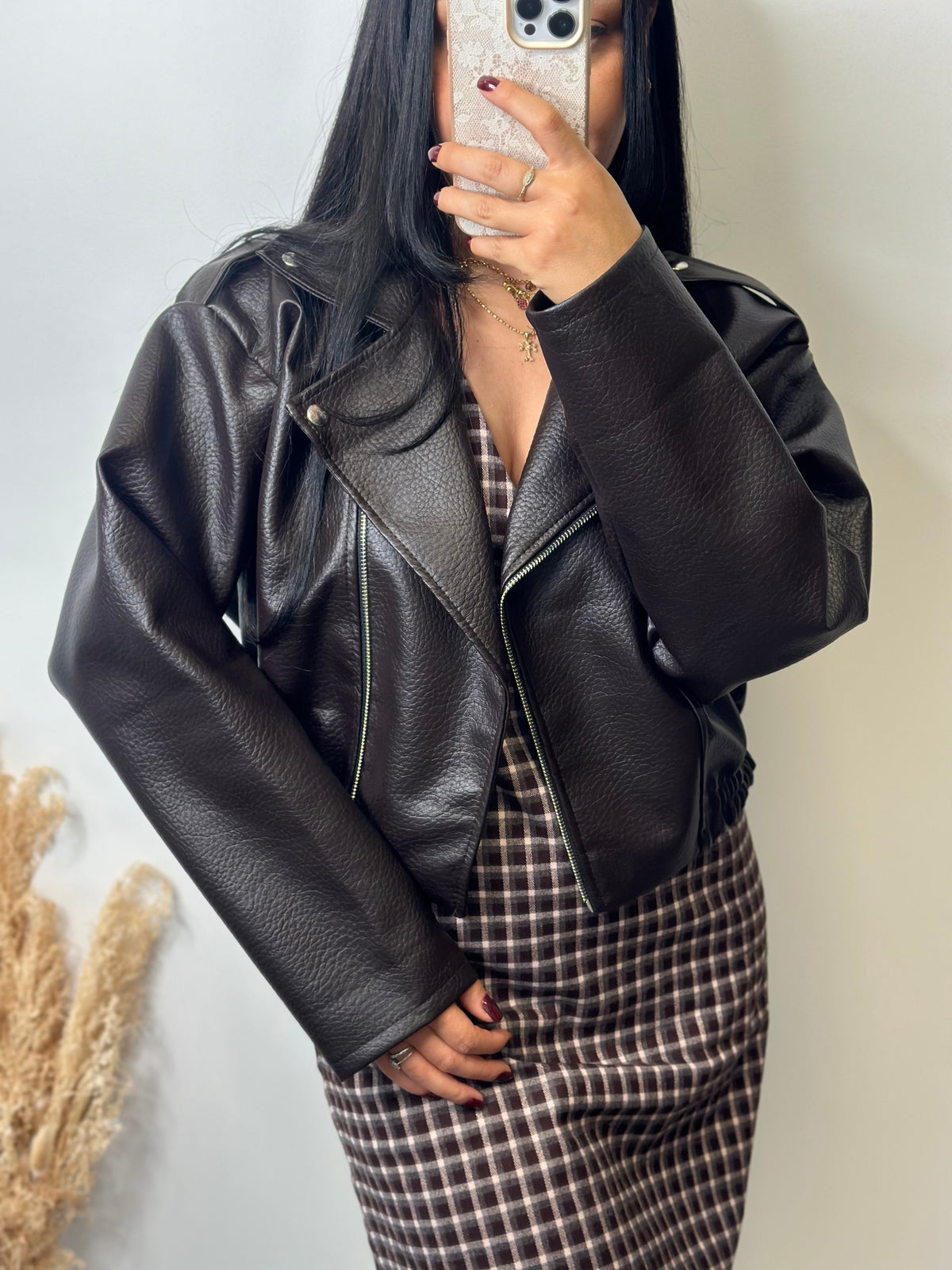 Perfecto simili-cuir chocolat