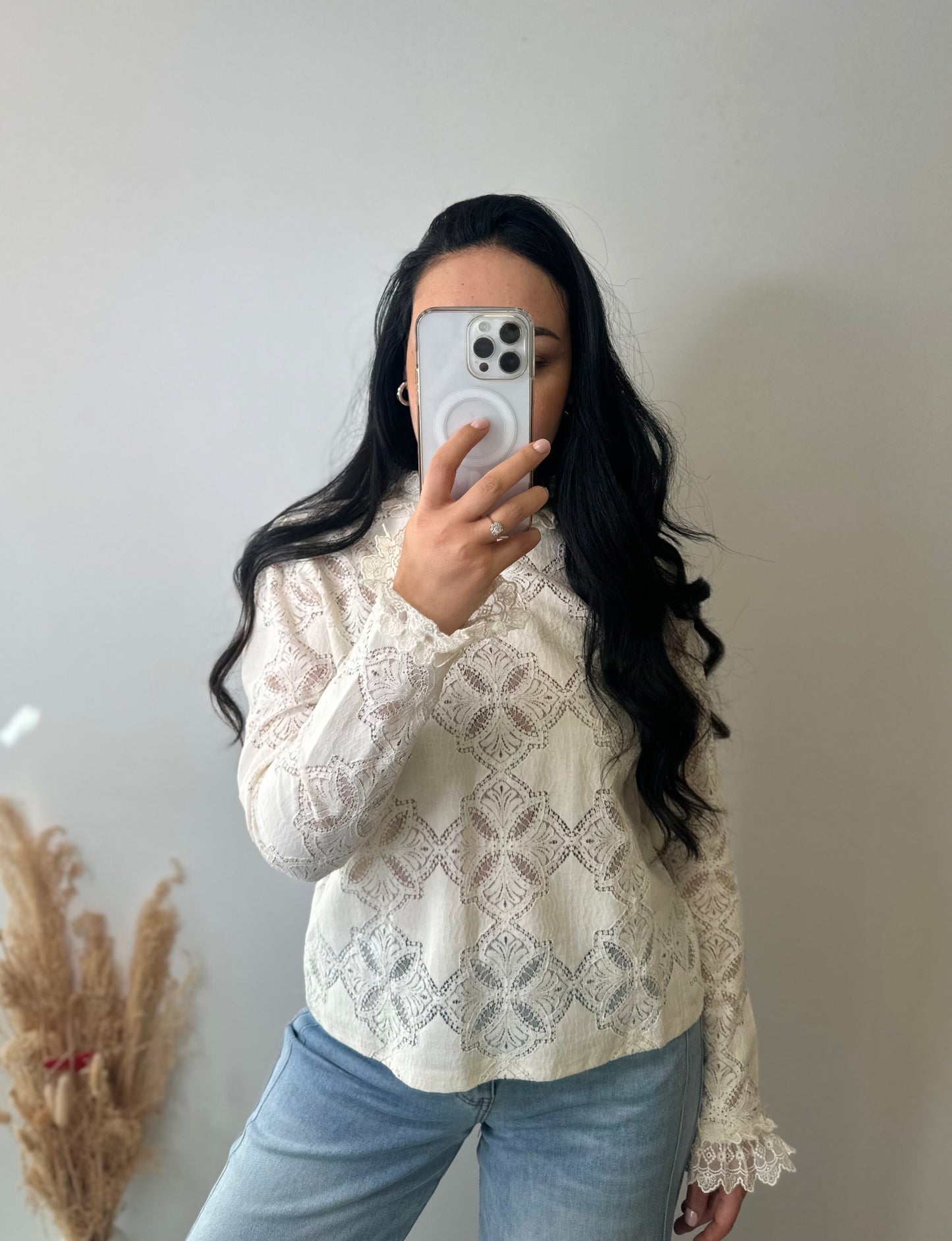 Chemise en dentelles fleuries - CLOÉ