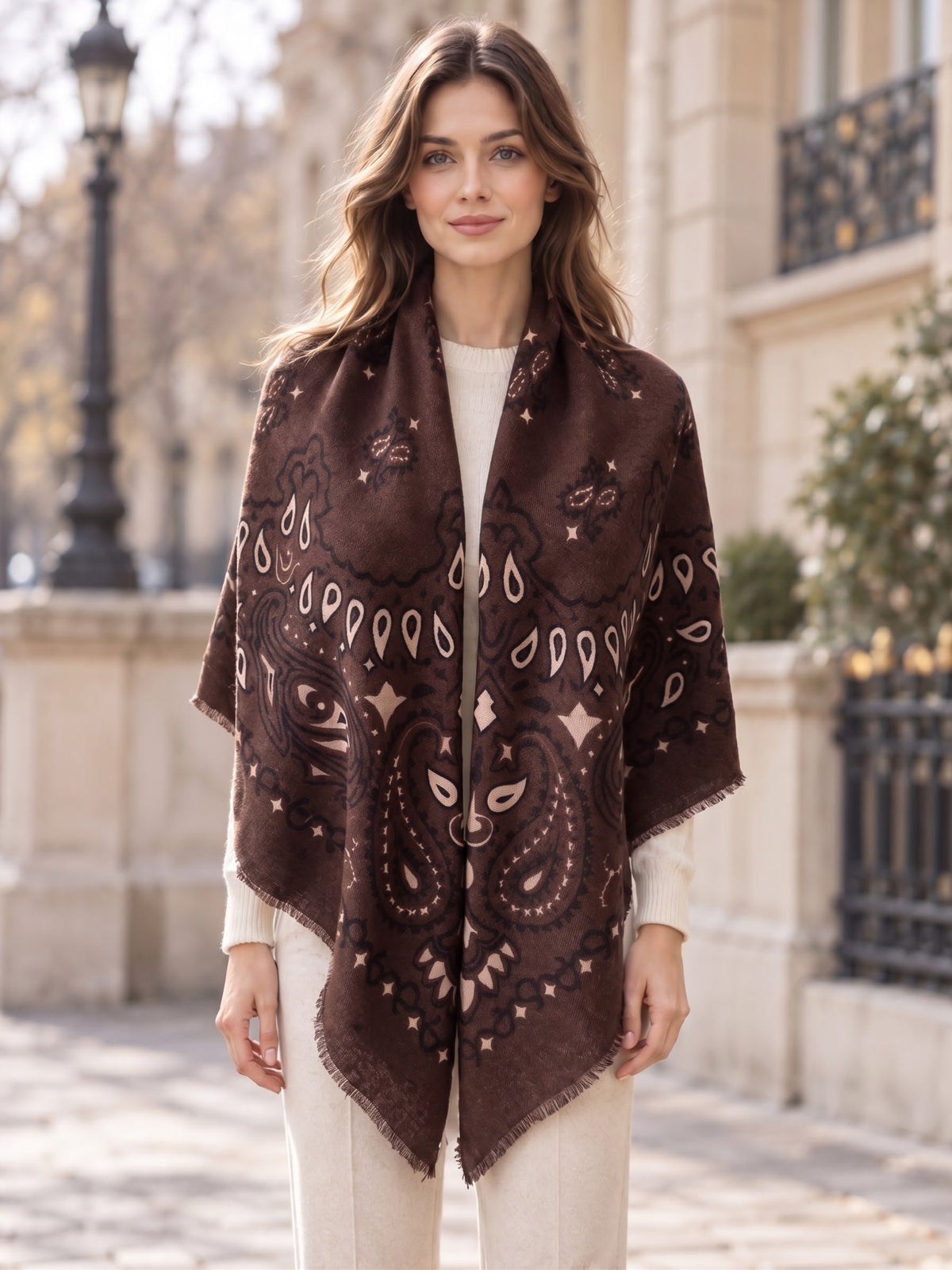 Écharpe motifs bandanas en laine