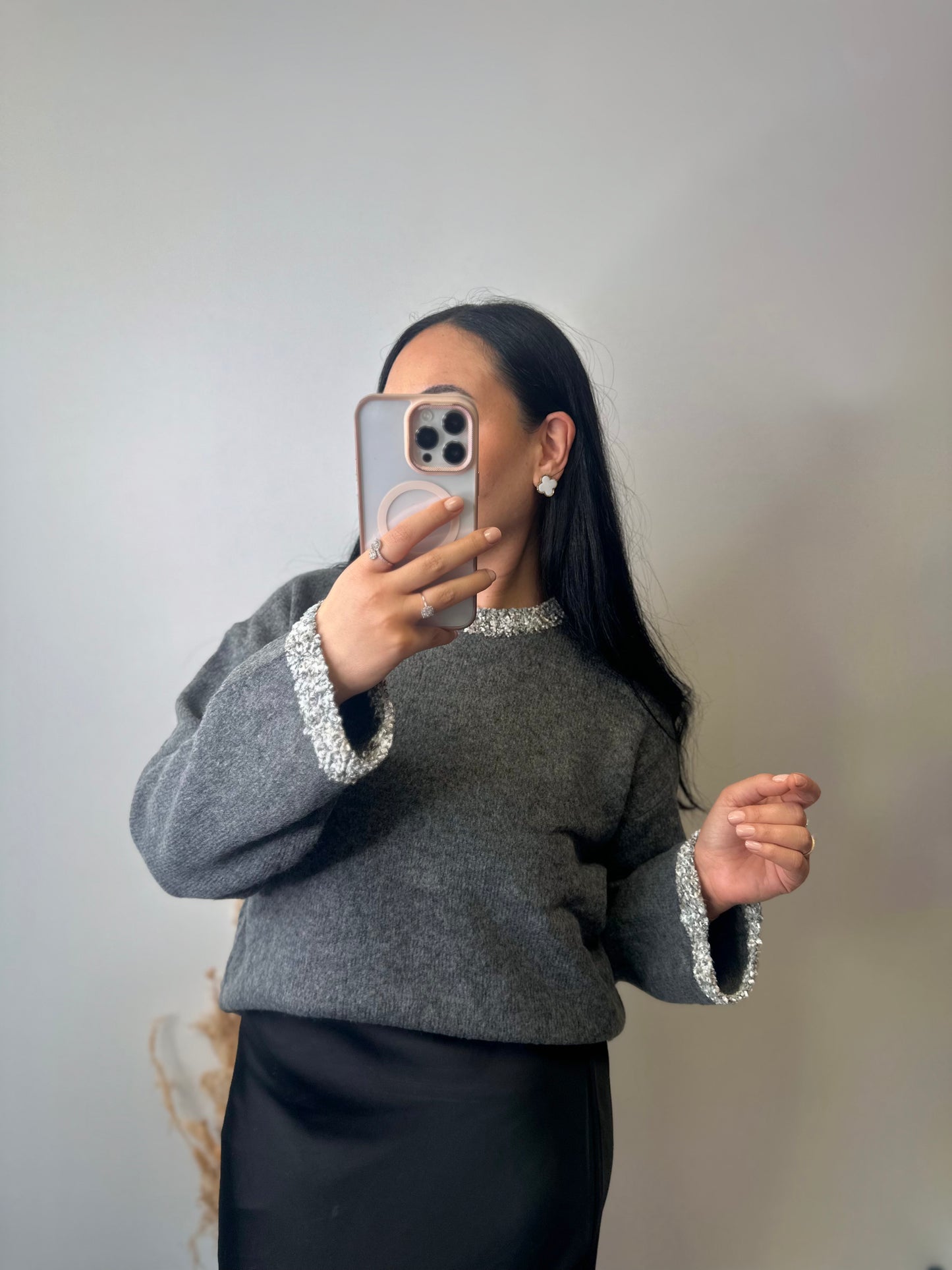 Pull gris à détails - LOUAN