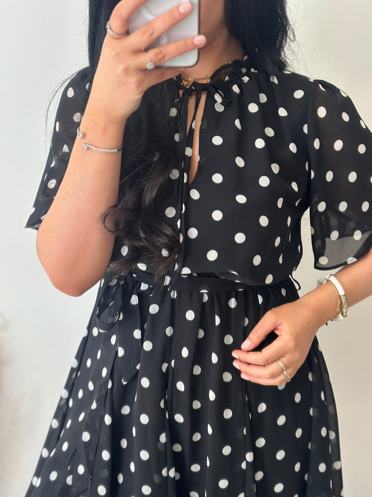 Robe courte à pois