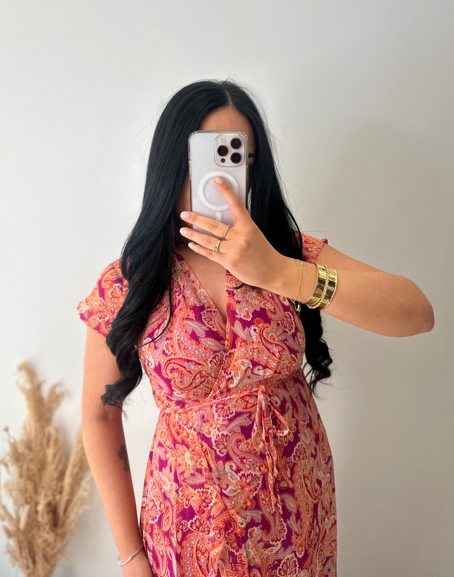 Robe longue à motifs cachemire