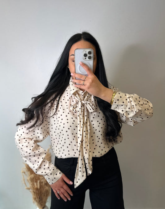 Blouse à poids noeud ou cravate - LUCIE