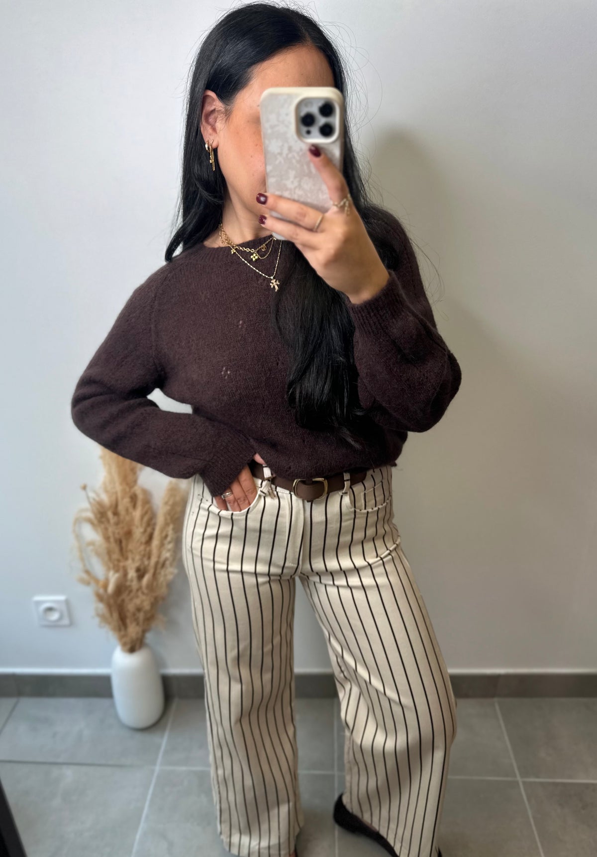 Pull baby alpaga marron chocolat