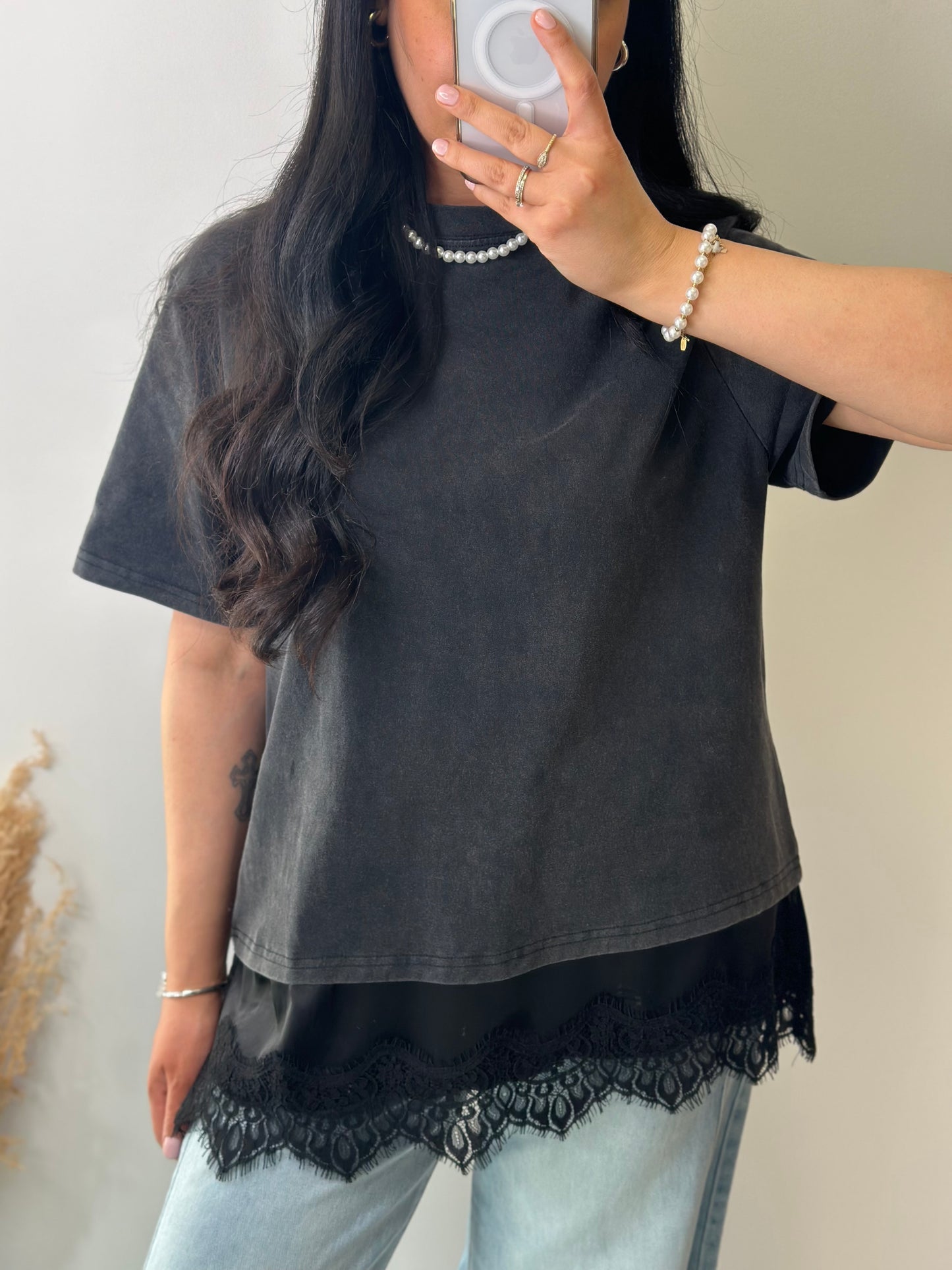 T-shirt à dentelles - LOUISE