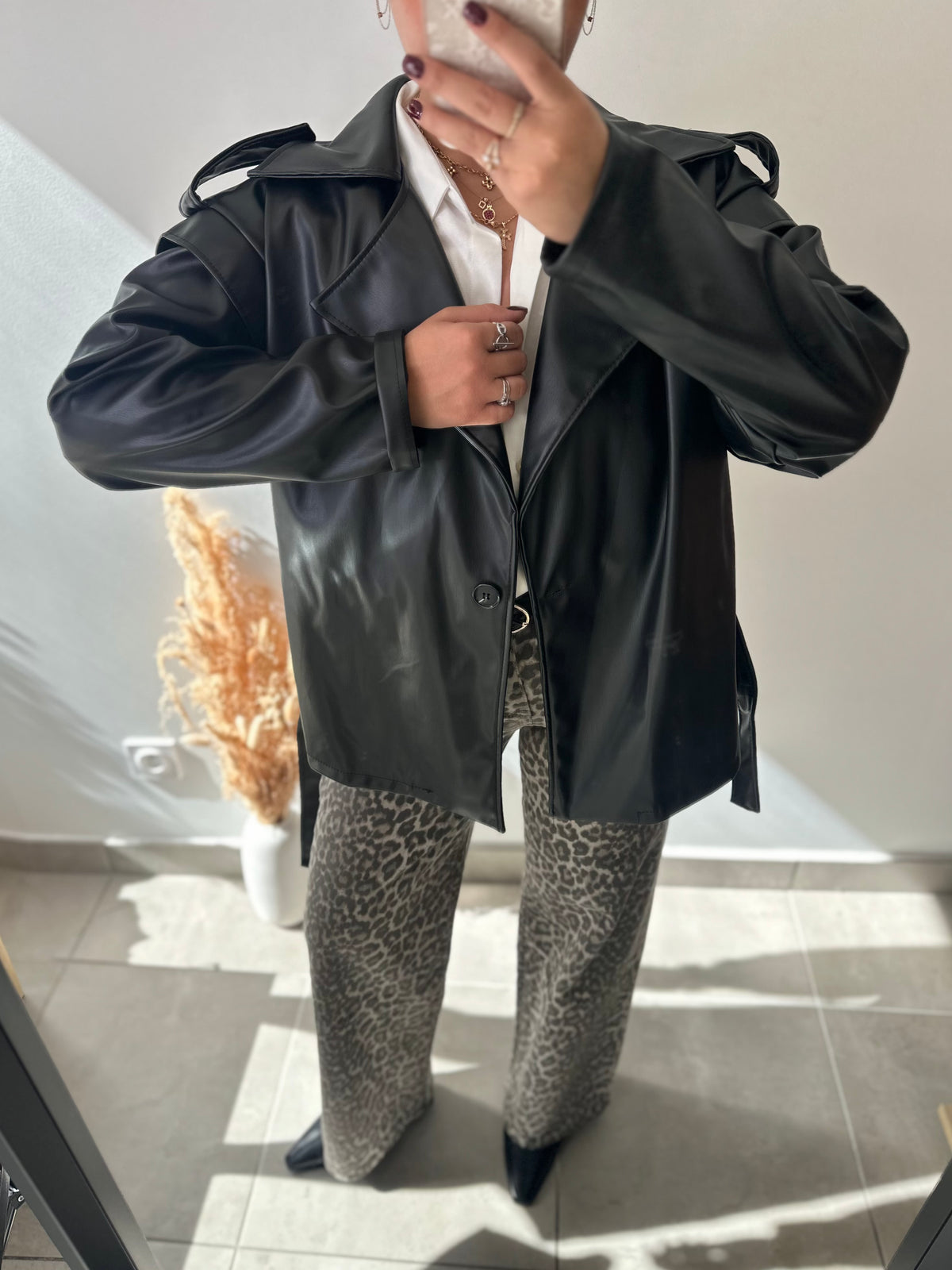Jean motifs léopard coupe WIDE LEG