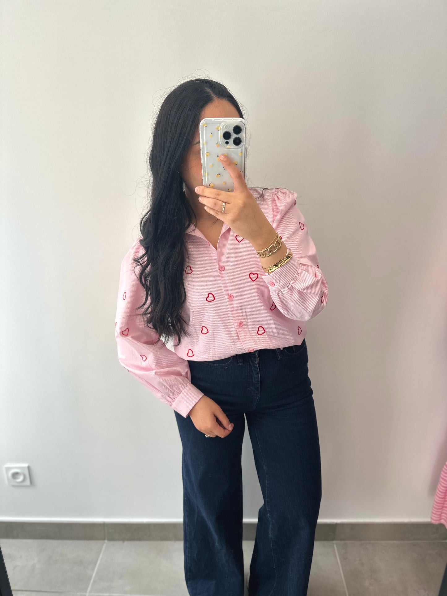 Chemise à rayures rose - LOU