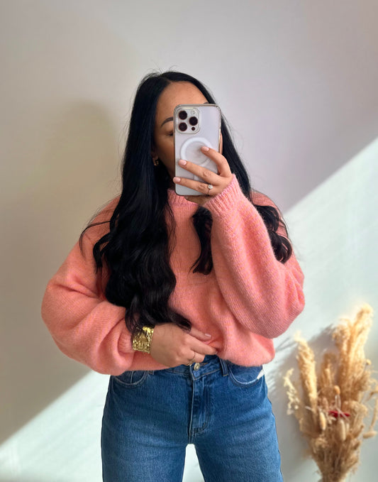 Pull à rayures orange et rose - EVA