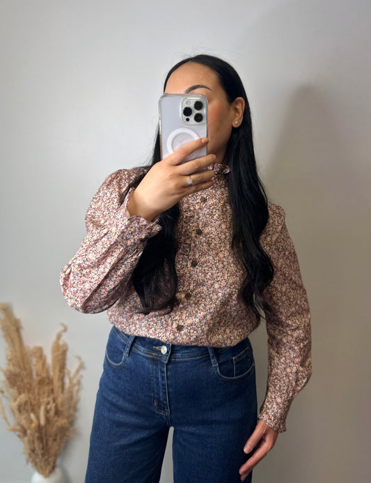 Chemise libertie à col montant - ALMA