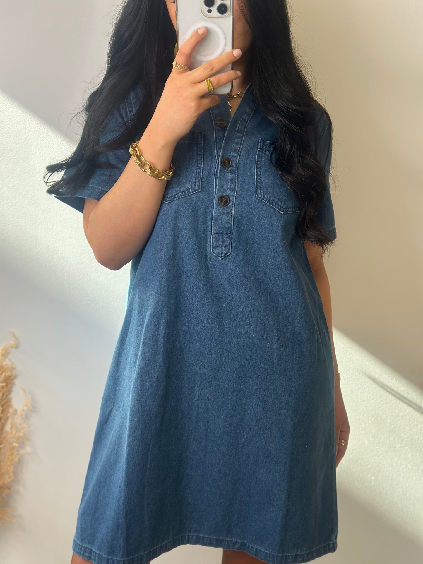 Robe courte en jean souple - ANNA