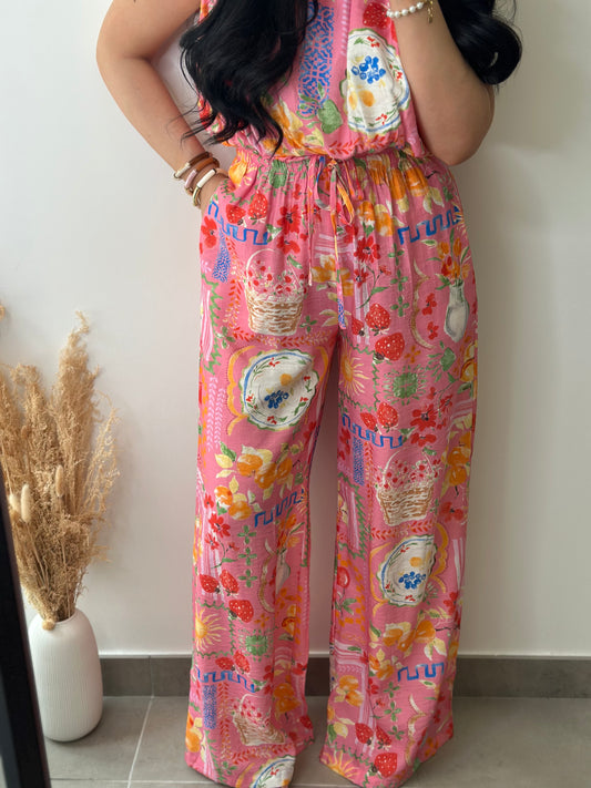 Pantalon à motifs colorés