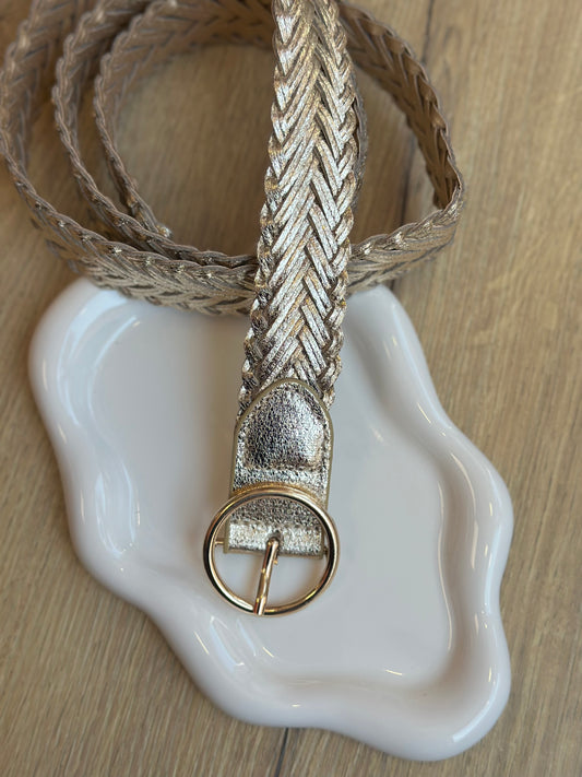 Ceinture tressée dorée