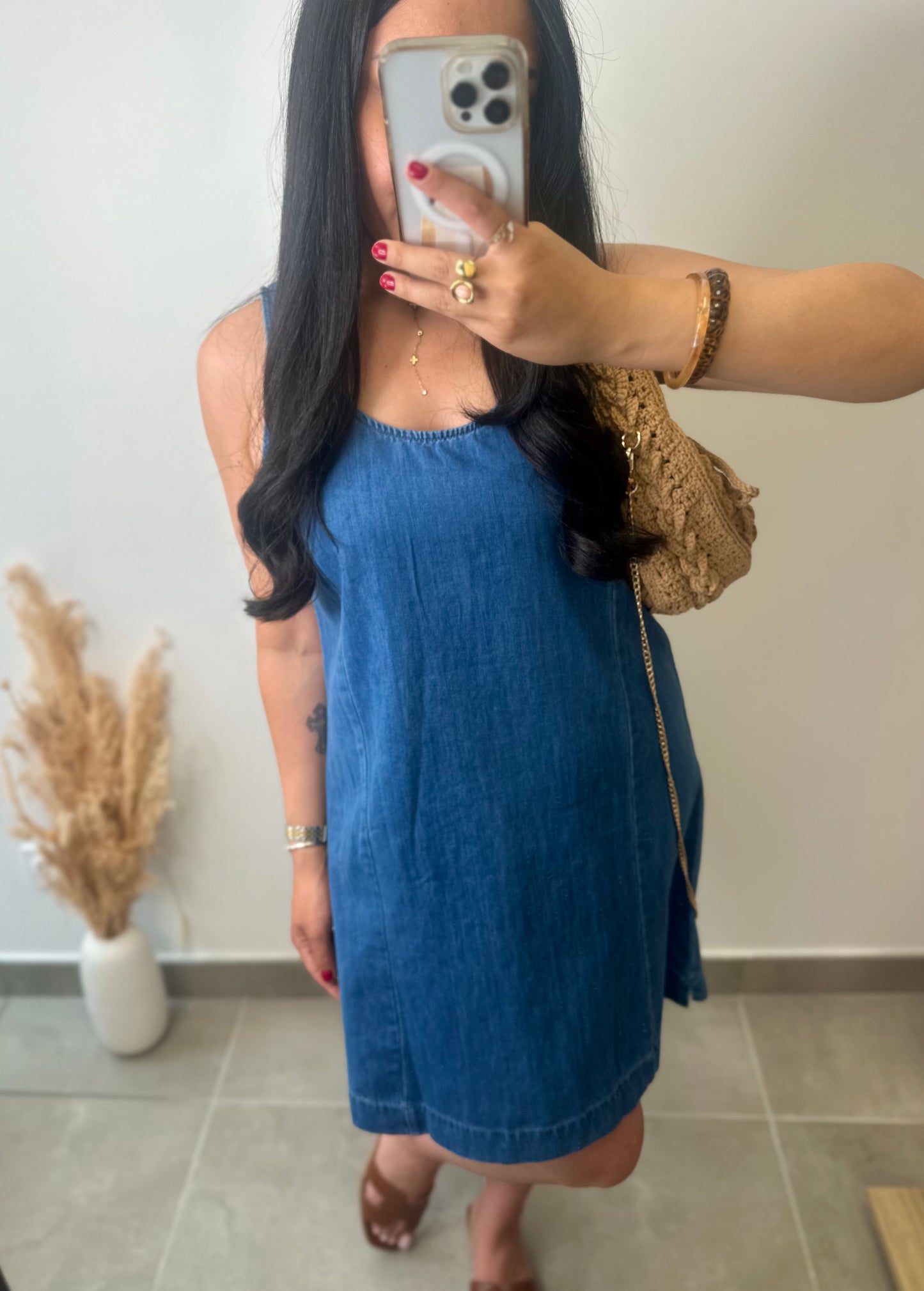 Robe courte en jean souple