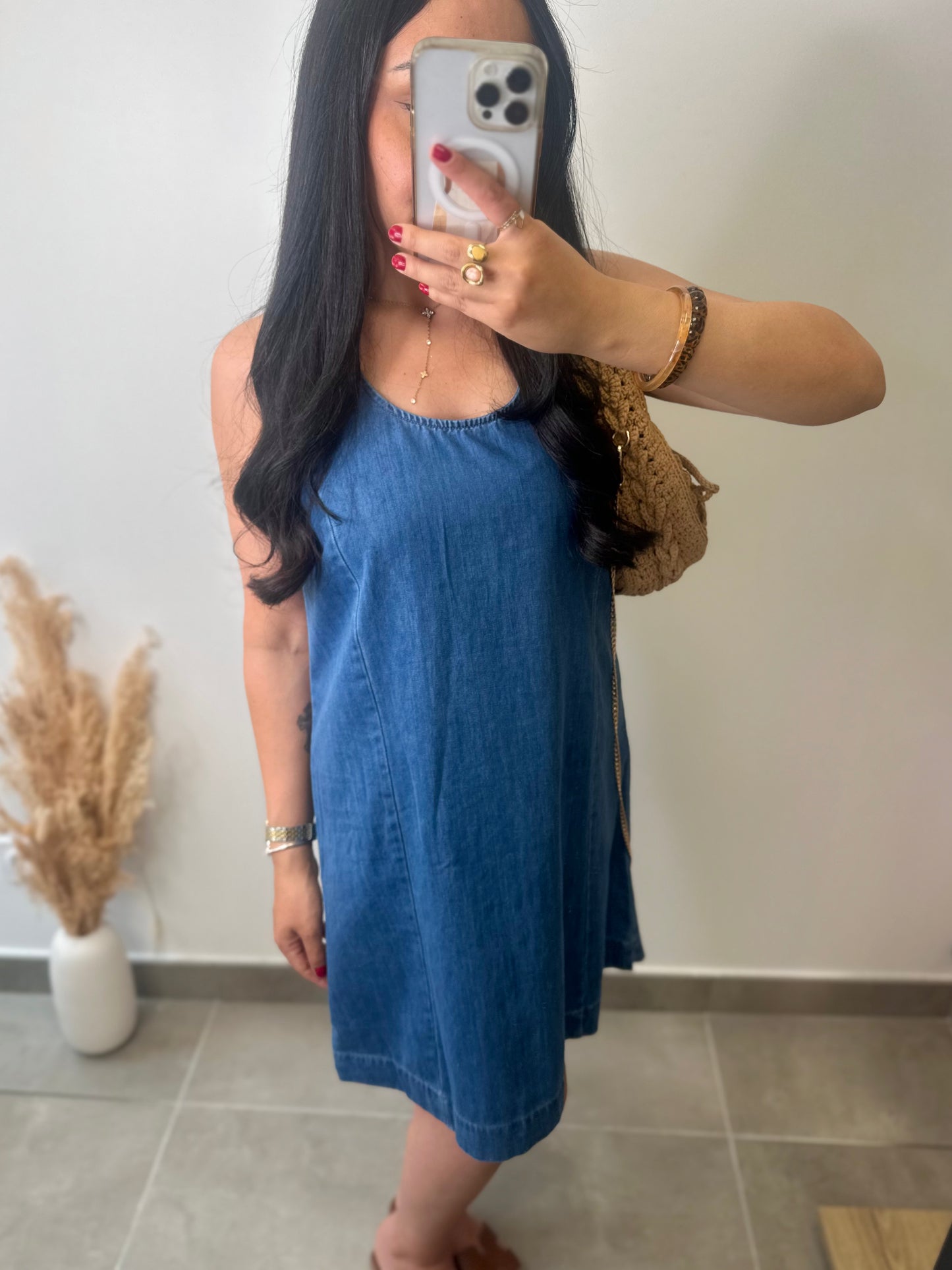 Robe courte en jean souple