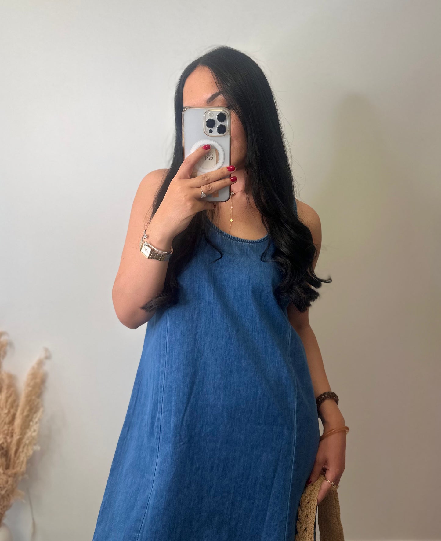 Robe courte en jean souple