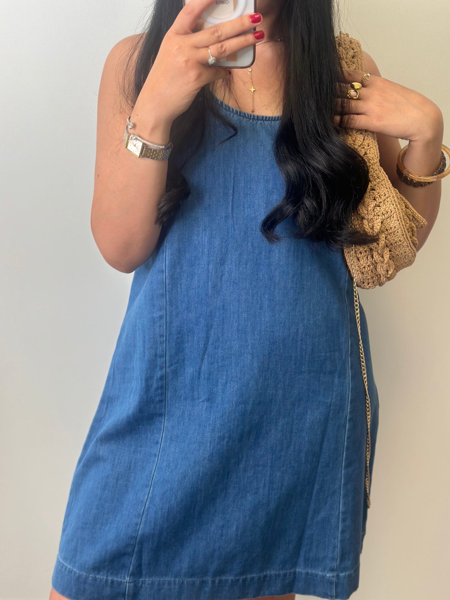 Robe courte en jean souple