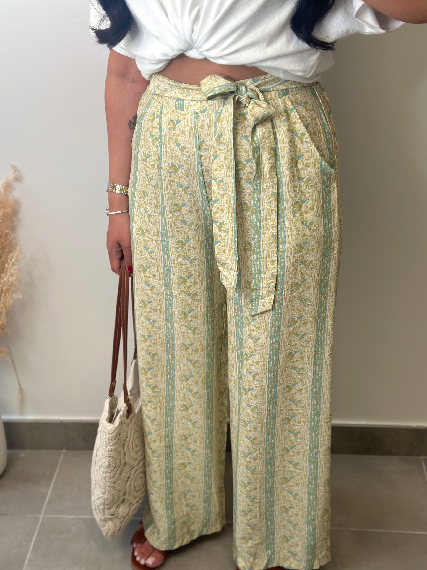 Pantalon en viscose à motifs
