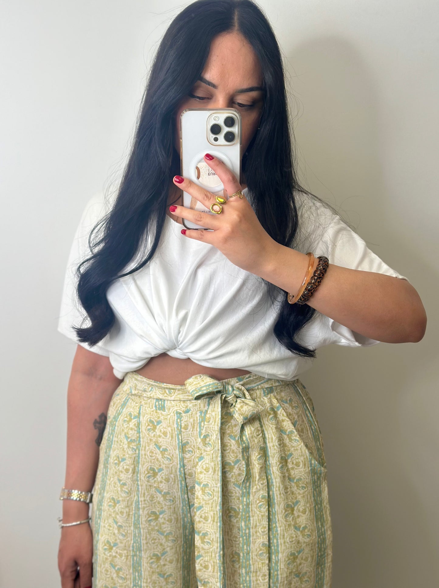 Pantalon en viscose à motifs