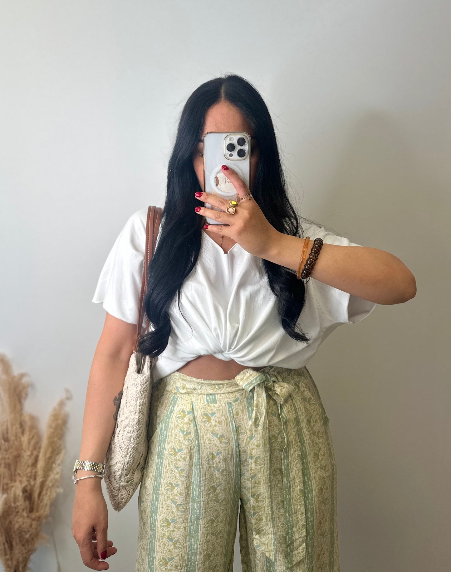 Pantalon en viscose à motifs