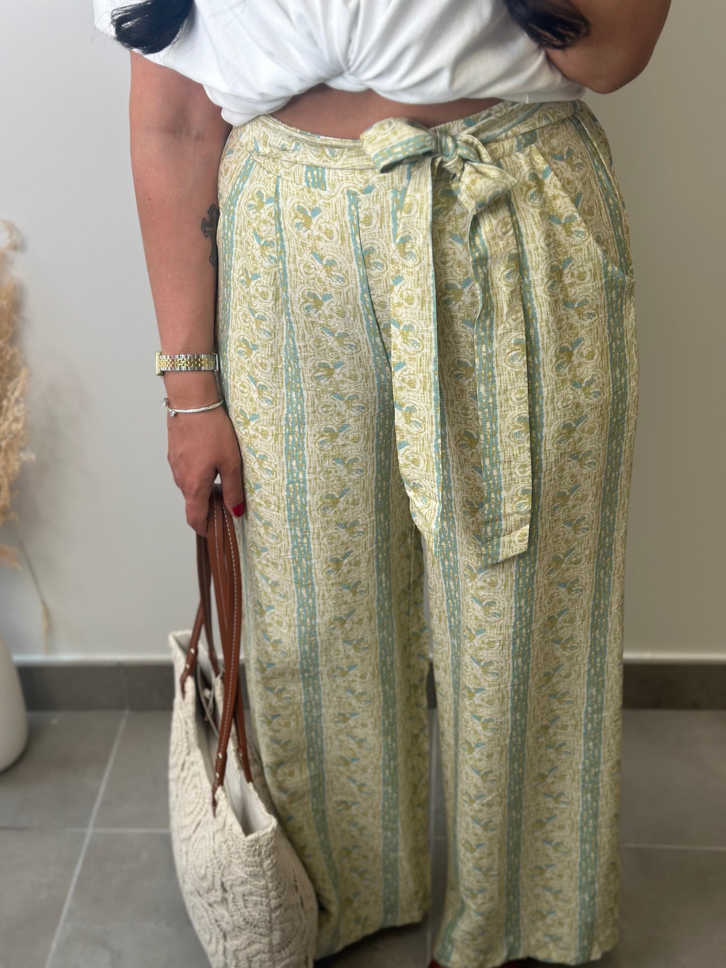 Pantalon en viscose à motifs